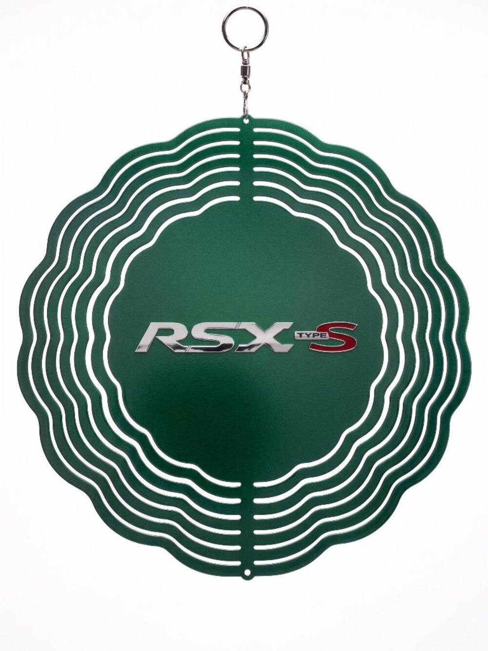 10" Acura RSX Type S Kinetic Wind Spinner - Green Metal Hanging Yard Decor